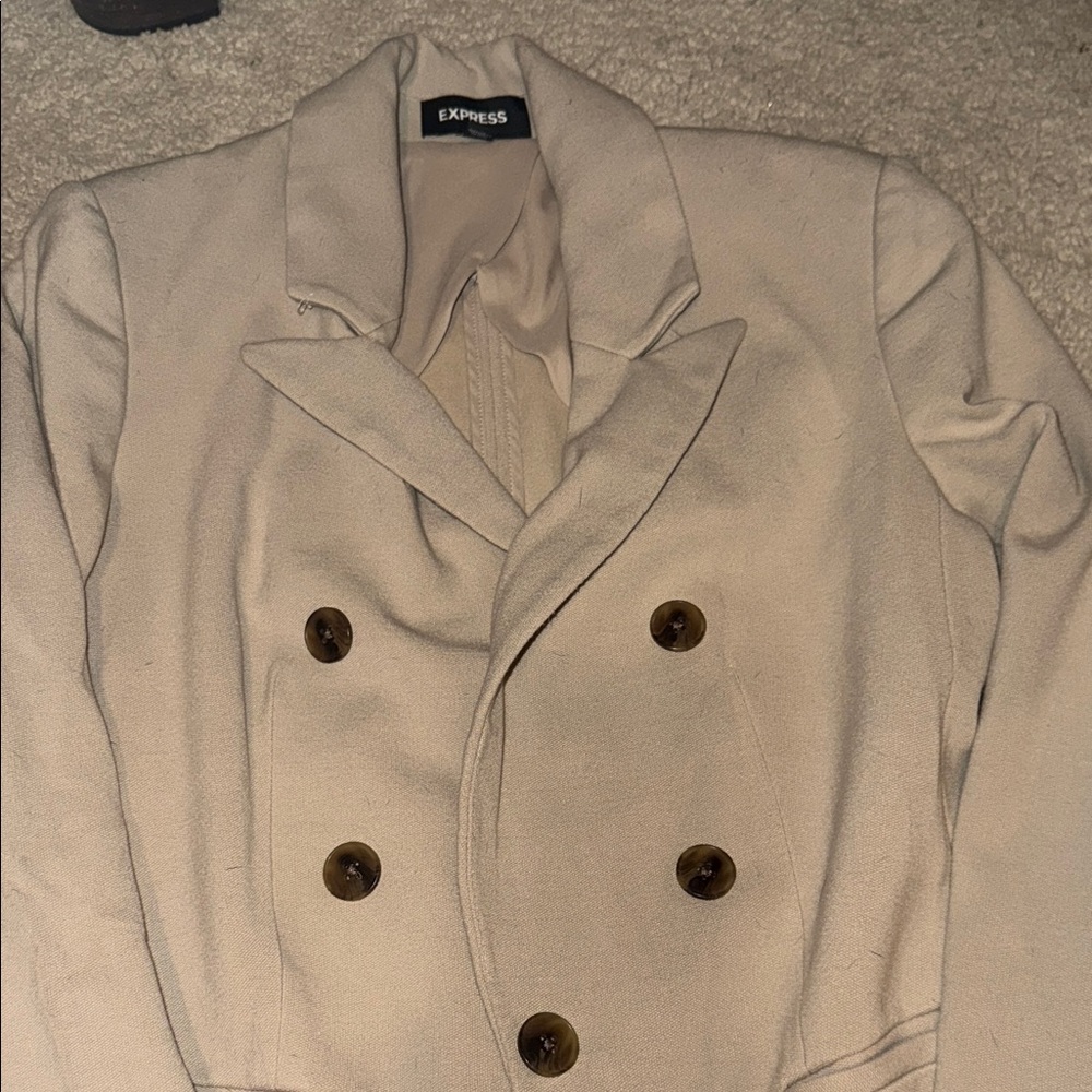 Express Beige Double-Breasted Jacket